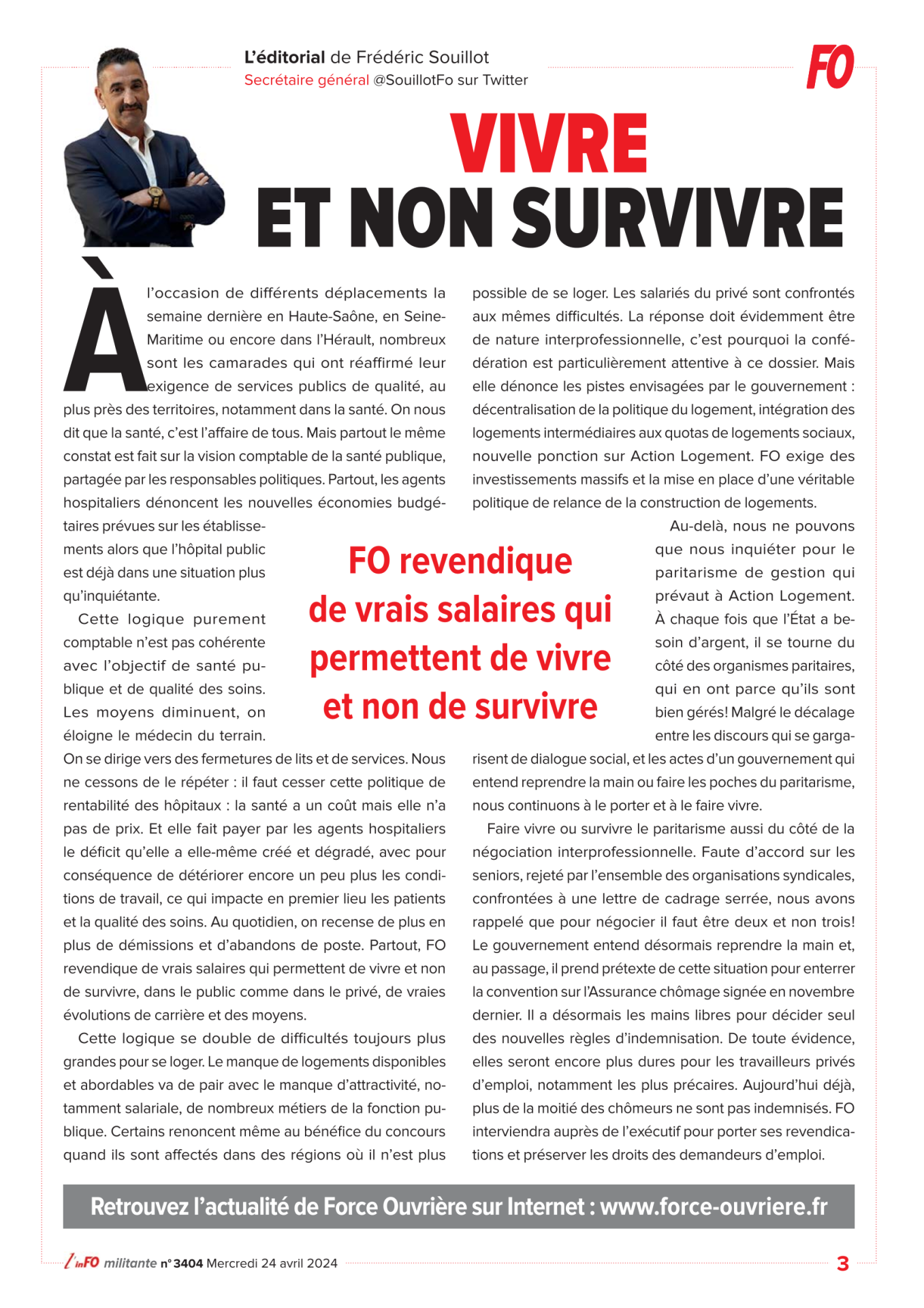 Editorial de Frédéric Souillot du 24-04-2024