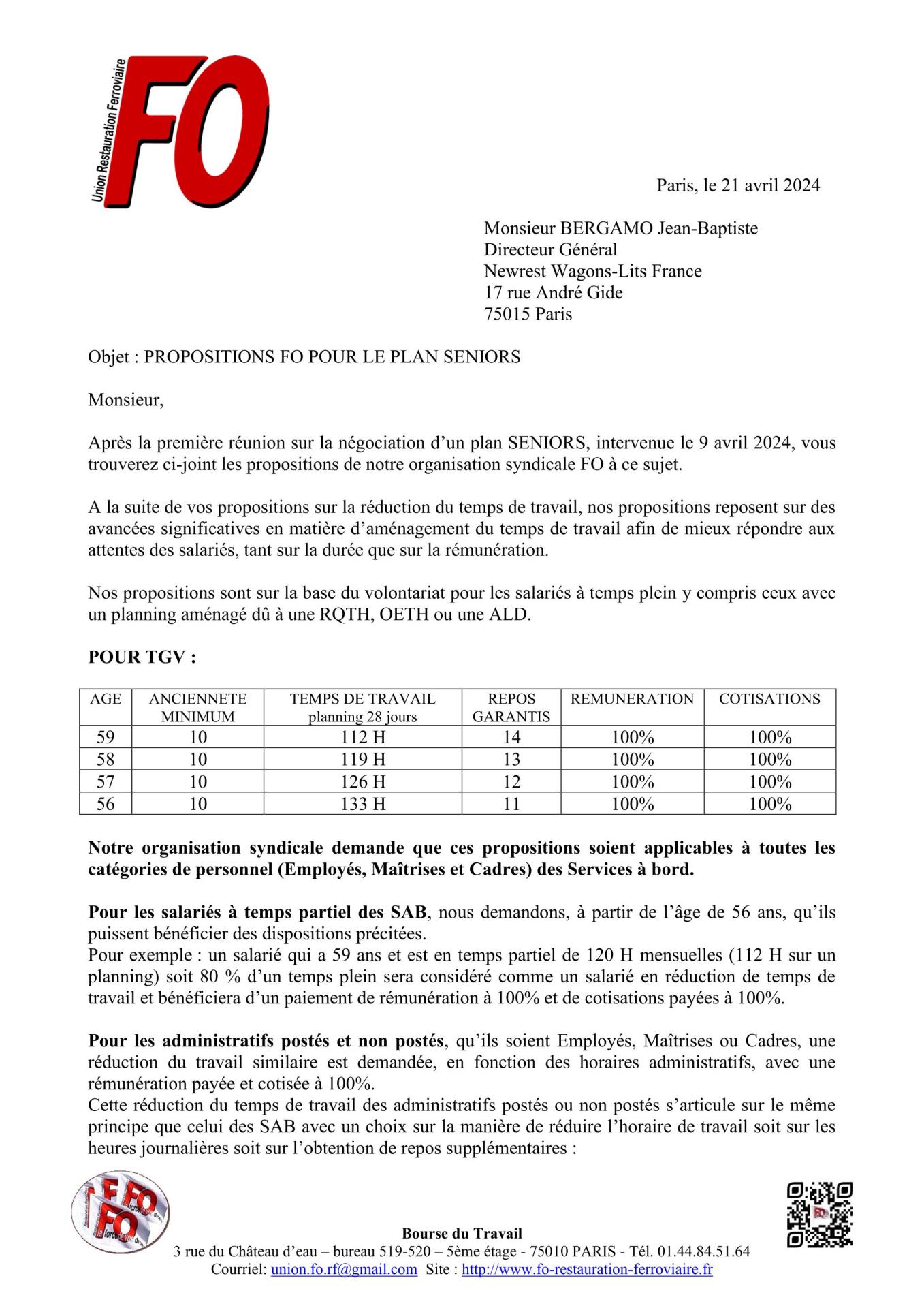 Propositions FO Newrest WL / Plan Senior
